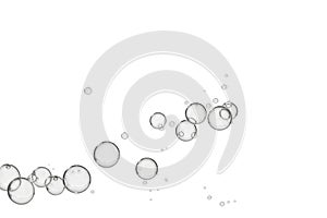 Gray bubbles isolated over white