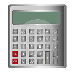 gray calculator isolated over white background vector