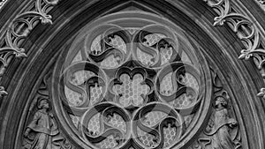 Gray carvings on Duomo di Milano church walls
