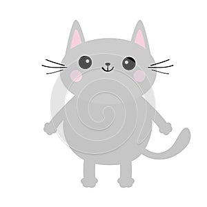 Gris gato silueta. lindo diseno de pintura gatito firmar. el. ridículo un nino gatito ojos bigote manos pata imprimir. 