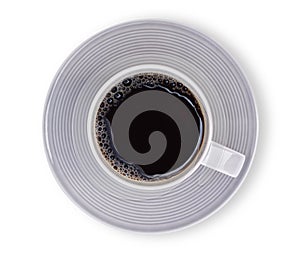 gray ceramic cup of black coffe gray ceramic cup of black coffee isolated on whitee isolated on white