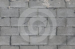 Gray cinder block wall in the sunlight