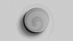 Simple Gray Circle Casting a Shadow on a Light Gray Background in a Minimalistic Design Setting