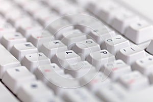 Gray classical computer keyboard close up
