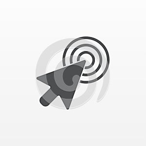 Gray Click icon vector isolated. Modern simple flat clicking target sign. Business, internet concept