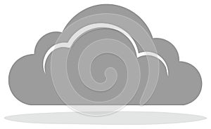 Gray cloud icon symbol for cloud computing data storage and weather forecast