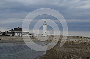 Gray Clouds Over Old Scituate Light
