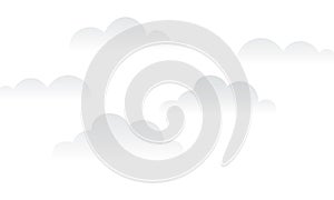 Gray clouds on a white background vector illustration in a flat design.