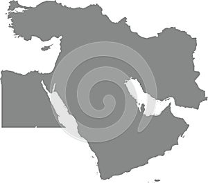 GRAY CMYK color map of MIDDLE EAST