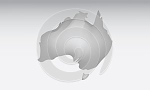 Gray color Australia map with dark and light effect vector on light background