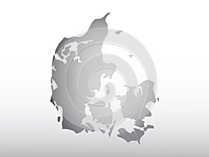 Gray color Denmark map with dark and light effect vector on light background