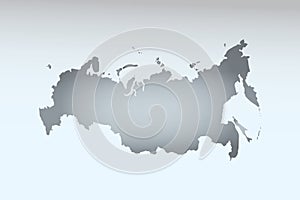 Gray color Russia map with dark and light effect vector on light background