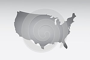 Gray color USA map with dark and light effect vector on light background