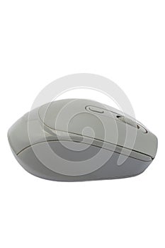 Gray Computer Mouse Isolated on White Background in Studio Lighting Single Object