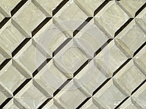 Gray concrete slab with a diagonal pattern