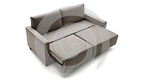 Gray couch with a pull out bed