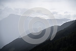 Gray Dark Mountain Landscape