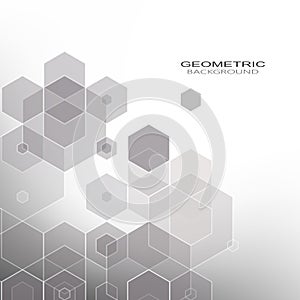 Gray design background hexagon pattern vector geometric