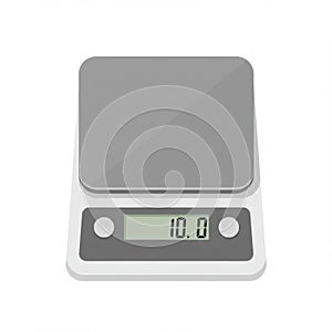 Gray Digital Kitchen Scale on White Background