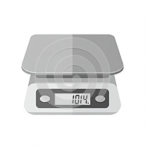 Gray Digital Kitchen Scale on White Background