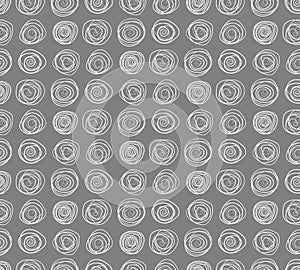 Gray doodle circles endless pattern