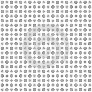 Gray dot pattern with rings. Seamless vector background