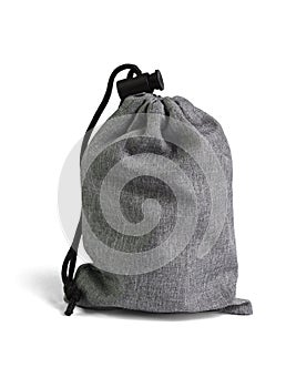 Gray Drawstring Bag
