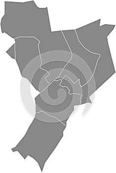 Gray districts map of VENLO, NETHERLANDS