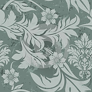 Gray Floral Pattern