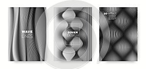 Gray Flow Template. Vector Cover. Dynamic