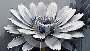 gray flower close-up pastel oil pallet knife paint painting on canvas Generative A