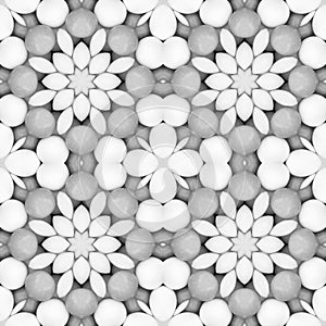 Gray flower mosaic detailed seamless textured pattern background