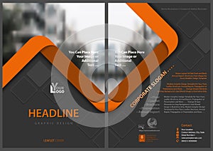 Gray Flyer Template with Orange Stripes