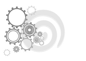 Gray gear wheels vector background