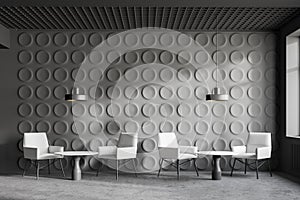 Gray geometric pattern office waiting room