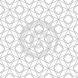 Gray geometric print on white background. Seamless pattern
