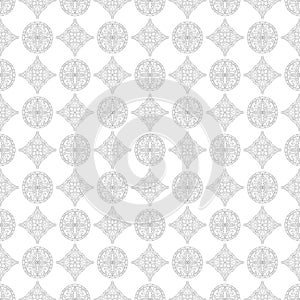 Gray geometric print on white background. Seamless pattern