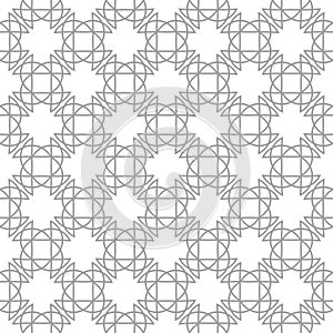 Gray geometric print on white background. Seamless pattern