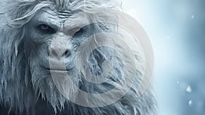 Gray Gorilla In A Fantasy Snowy Scene photo