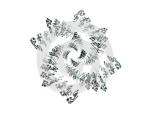 Gray green abstract fractal in the form of a floral pattern