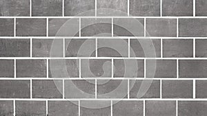 Gray grey brick tiles tilework glazed ceramic wall or floor texture wide background pattern