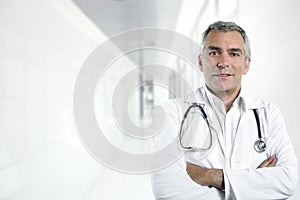Gray hair expertise senior doctor