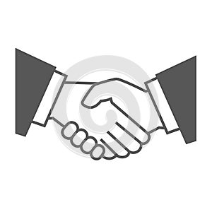 Gray Handshake Icon on White Background. Vector