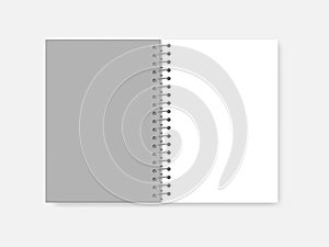 Gray hard plastic cover A4 diary, wire bound blank white page notepad