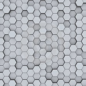 Gray hexagon honeycombs abstract background