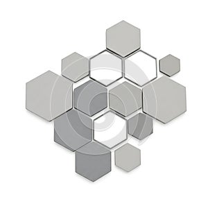 Gray hexagonal tiles pattern modern design element