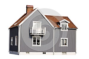 Gray house isolated on white background