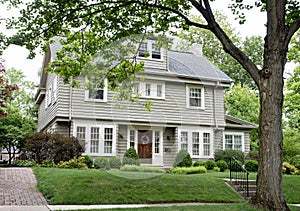 Gray House with Paned Windows