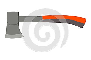 Gray icon with an ax without a background. workhouse equipment