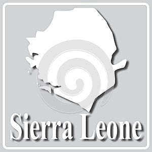 Gray icon with white silhouette of a map Sierra Leone